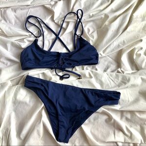 Sperry Navy Blue Bikini Set Size S Great Condition
